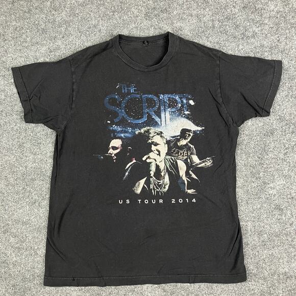 The Script Tour T-Shirt Mens Medium Black  Concert Band Graphic Short Sleeve - Picture 2 of 9